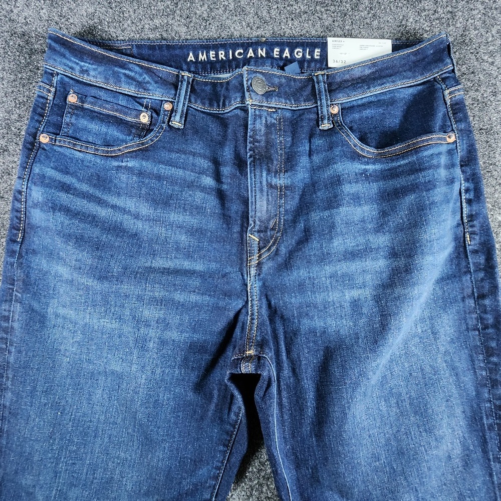 NWT American Eagle Slim Bootcut Airflex + Stretch Blue Jeans Mens Size 36x32 - Picture 2 of 13